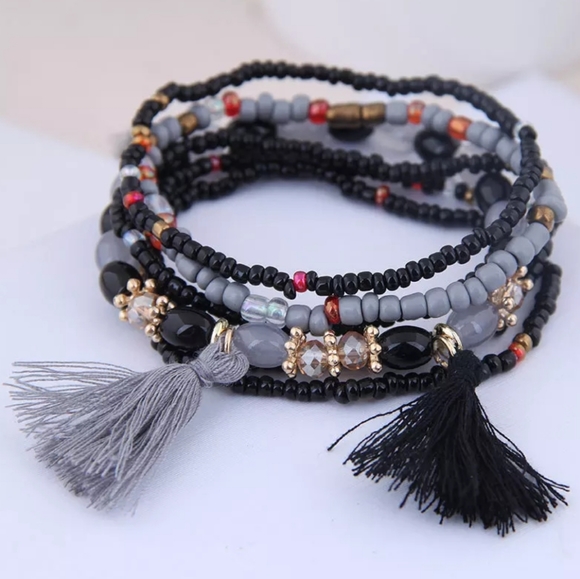 Jewelry - Tassel Stackable Beaded Boho Bracelet